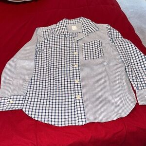 GAP Boys Blue and White Check Button-Down Shirt Size M(8)